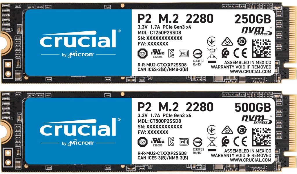 Micron Crucial P2 為美光第二款消費級 NVMe SSD，首發推出 250GB 和 500GB 容量，並繼續採用 M.2 2280 外觀形式。
