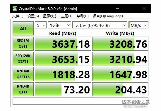 长江存储致态TiPlus 5000 1TB Crystal测试