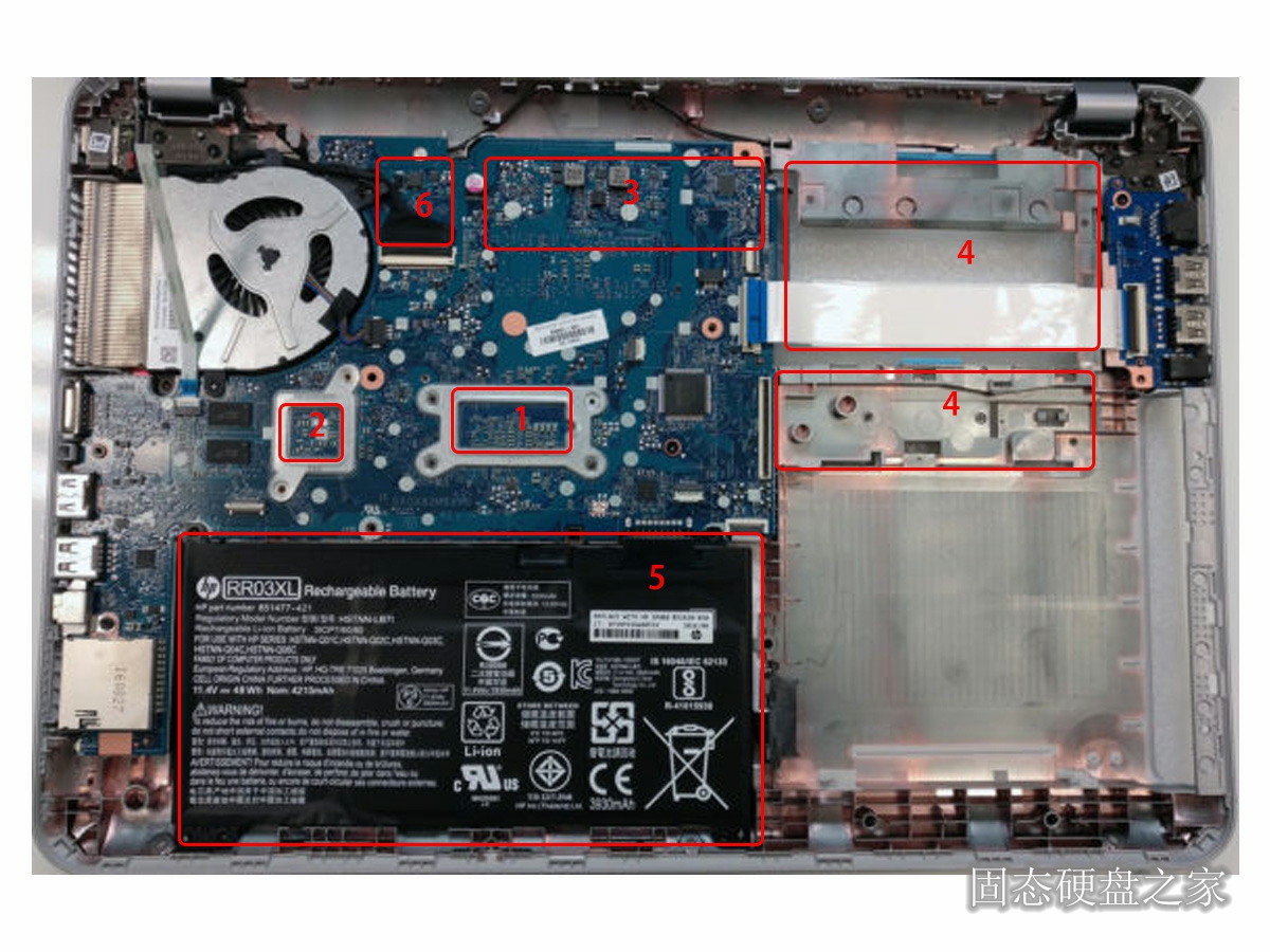 惠普ProBook 450 G4内部硬件排布