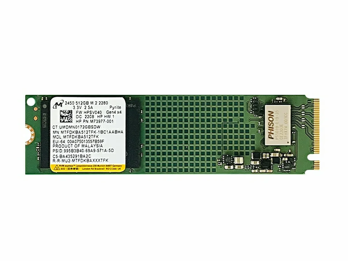 美光 2450 PCIE 4.0 SSD性能 参数 图片