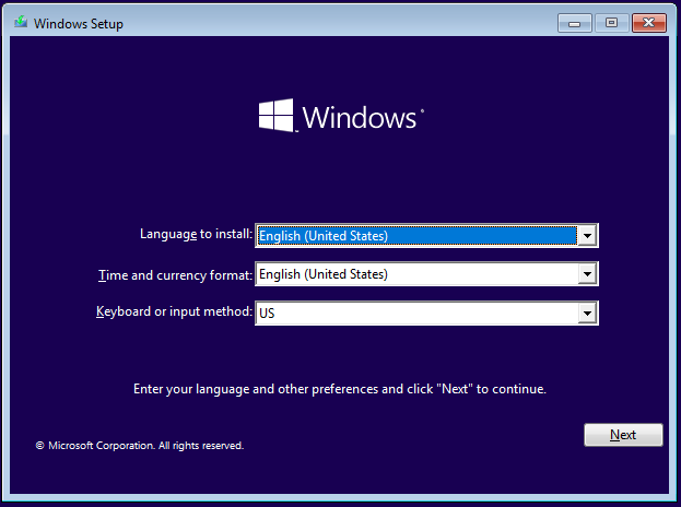 Windows 10 设置 - 选择语言、时间、货币和键盘