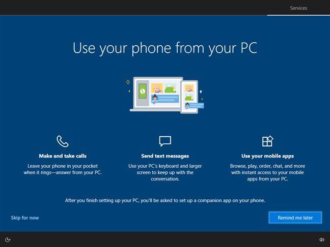 Windows 10 recommends to use your phone from your PC