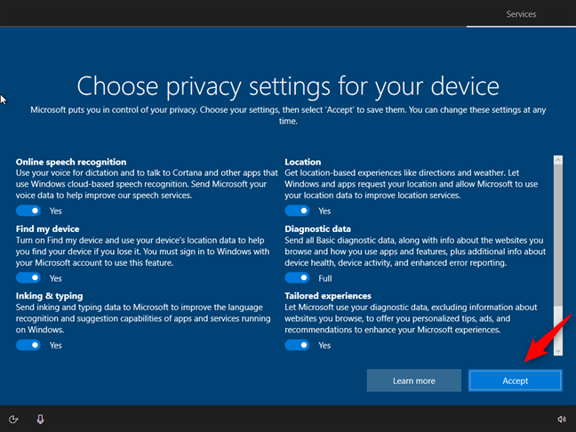 Configuring the privacy settings for your Windows 10 device